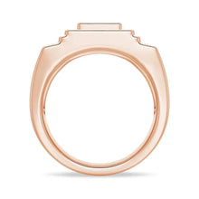 Load image into Gallery viewer, 12mm Luxury Moissanite Men’s Wedding Ring – Square Stepped Design in Silver, Gold, or Platinum
