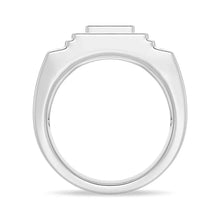 Load image into Gallery viewer, Platinum Square Moissanite Ring for Men