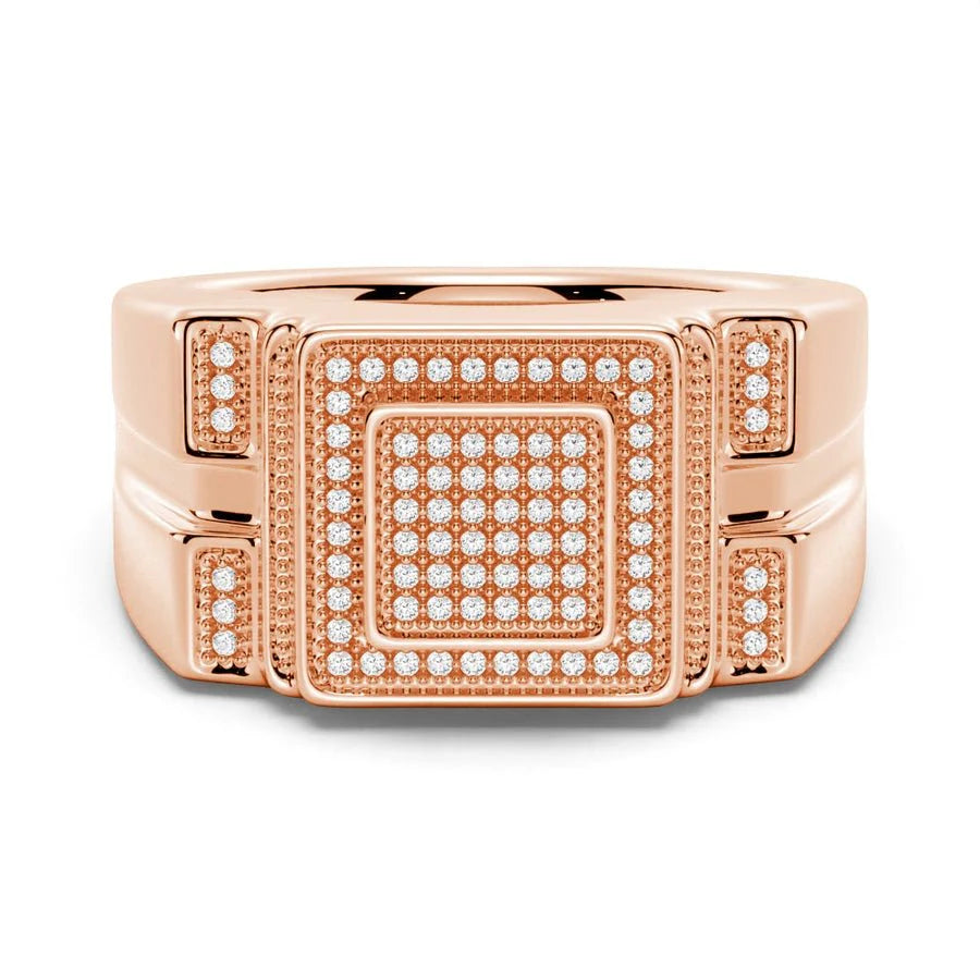 Micro Pave Moissanite Ring for Men