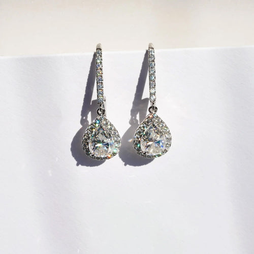 halo drop earrings  