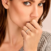 Load image into Gallery viewer, 925 Silver 2mm Moissanite Ring for Women Top View