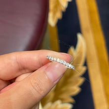Load image into Gallery viewer, Side View of Classic French Pavé Moissanite Ring