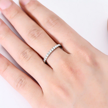 Load image into Gallery viewer, 2mm French Pavé Moissanite Wedding Band | 925 Silver, 10K-18K Gold, Platinum