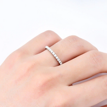 Load image into Gallery viewer, 2mm French Pavé Moissanite Wedding Band | 925 Silver, 10K-18K Gold, Platinum