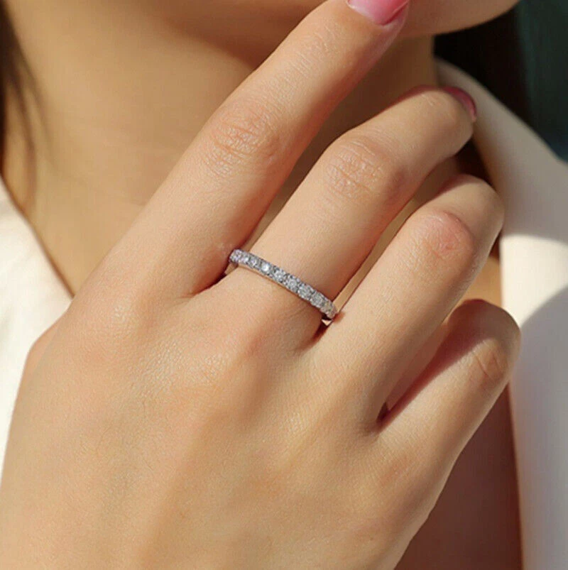 Close-up of Moissanite Stones in Pavé Style Setting