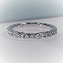 Load image into Gallery viewer, 2mm French Pavé Moissanite Wedding Band | 925 Silver, 10K-18K Gold, Platinum