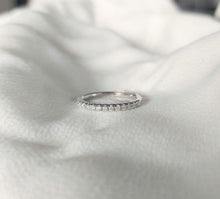 Load image into Gallery viewer, 2mm French Pavé Moissanite Wedding Band | 925 Silver, 10K-18K Gold, Platinum