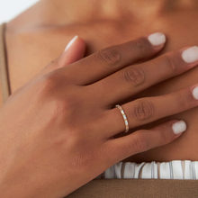 Load image into Gallery viewer, Slim Baguette Moissanite Stackable Band | 925 Silver &amp; 10K-18K Gold &amp; Platinum