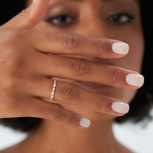 Load image into Gallery viewer, Slim Baguette Moissanite Stackable Band | 925 Silver &amp; 10K-18K Gold &amp; Platinum