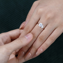Load image into Gallery viewer, Emerald &amp; Pear Moissanite Ring yellow gold