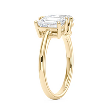Load image into Gallery viewer, Unique Moissanite Two-Stone Ring – Side Profile View