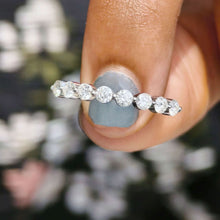 Load image into Gallery viewer, Elegant Round Cut Moissanite Wedding Band | Sterling Silver, 10K-18K Gold &amp; Platinum