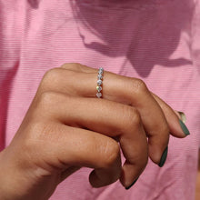 Load image into Gallery viewer, Simple Round Moissanite Band for Bride in Platinum