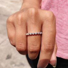 Load image into Gallery viewer, Elegant Round Cut Moissanite Wedding Band | Sterling Silver, 10K-18K Gold &amp; Platinum