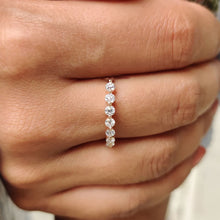 Load image into Gallery viewer, Elegant Round Cut Moissanite Wedding Band | Sterling Silver, 10K-18K Gold &amp; Platinum