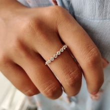 Load image into Gallery viewer, Elegant Round Cut Moissanite Wedding Band | Sterling Silver, 10K-18K Gold &amp; Platinum