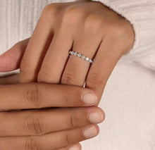 Load image into Gallery viewer, Elegant Round Cut Moissanite Wedding Band | Sterling Silver, 10K-18K Gold &amp; Platinum