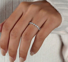 Load image into Gallery viewer, Elegant Round Cut Moissanite Wedding Band | Sterling Silver, 10K-18K Gold &amp; Platinum