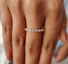 Load image into Gallery viewer, Elegant Round Cut Moissanite Wedding Band | Sterling Silver, 10K-18K Gold &amp; Platinum