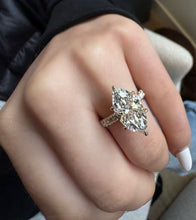 Load image into Gallery viewer, Long Marquise Cut Engagement Ring with Hidden Halo