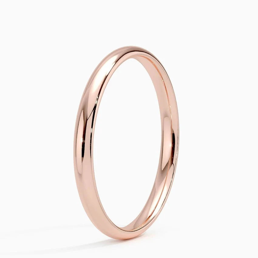 Unisex 4mm Rose Gold Dome Ring