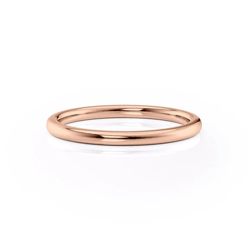 Rose Gold Dome Wedding Band 2mm