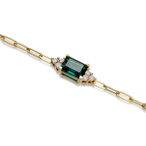 emerald paperclip bracelet
