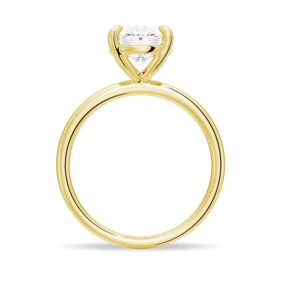 4-Prongs Oval Solitaire Moissanite Engagement Ring | TKEANAAL Jewelry