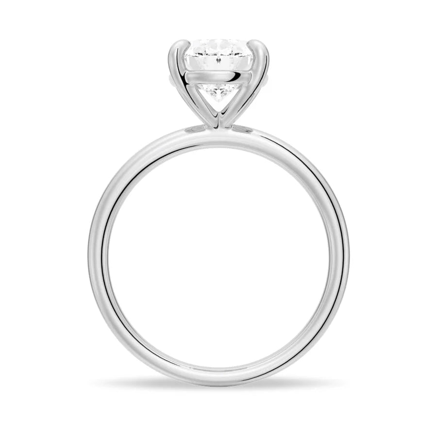 4-Prongs Oval Solitaire Moissanite Engagement Ring | TKEANAAL Jewelry