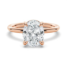 Load image into Gallery viewer, 4-Prongs Oval Solitaire Moissanite Engagement Ring | TKEANAAL Jewelry