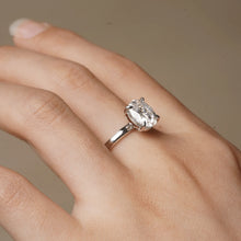 Load image into Gallery viewer, Side View of Four-Prong Moissanite Ring