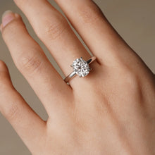 Load image into Gallery viewer, Four-Prong Oval Cut Moissanite Ring in Sterling Silver