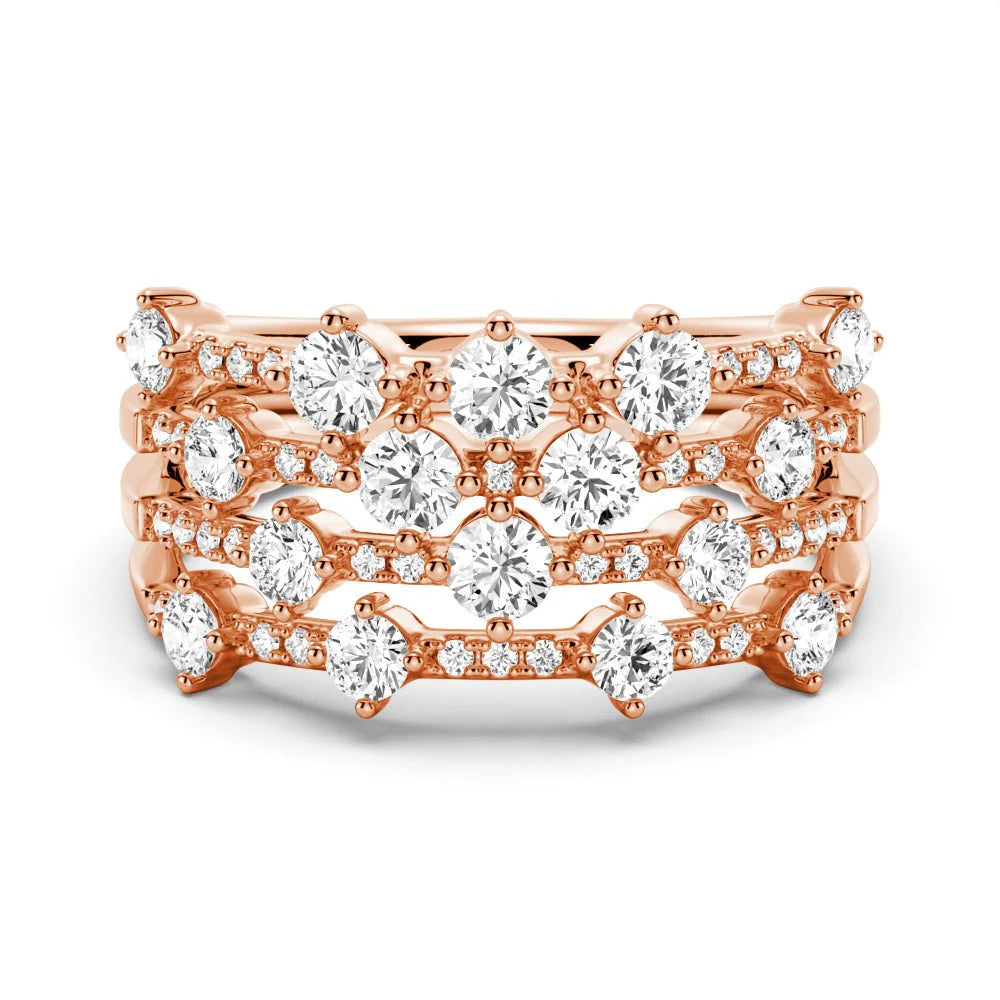Luxury Wedding Ring with Round Stones