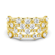 Load image into Gallery viewer, Statement Cluster Wedding Ring in Gold