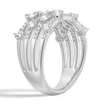 Load image into Gallery viewer, 4-Row Cluster Moissanite Wedding Band – Round Stone Statement Ring