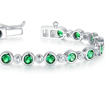 Load image into Gallery viewer, 4.24CT Emerald &amp; White Sapphire Bracelet – S925 Silver
