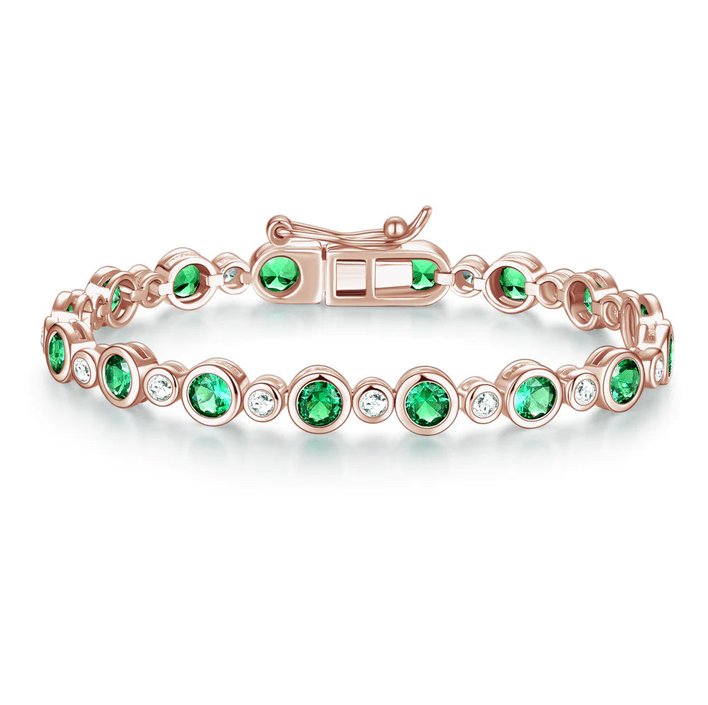 bezel set gemstone bracelet  