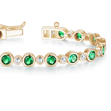 Load image into Gallery viewer, 4.24CT Emerald &amp; White Sapphire Bracelet – S925 Silver