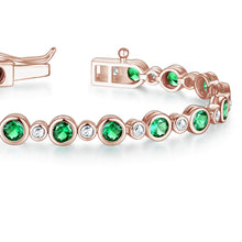 Load image into Gallery viewer, 4.24CT Emerald &amp; White Sapphire Bracelet – S925 Silver