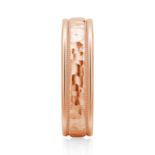 Load image into Gallery viewer, 4.5mm Hammered Milgrain Men’s Wedding Band – Silver, Gold or Platinum Ring