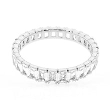 Load image into Gallery viewer, Platinum Emerald Moissanite Ring