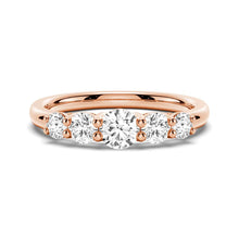 Load image into Gallery viewer, 5 Stone Moissanite Ring Closeup
