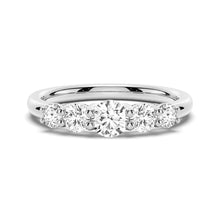 Load image into Gallery viewer, 5 Stone Round Cut Moissanite Wedding Band