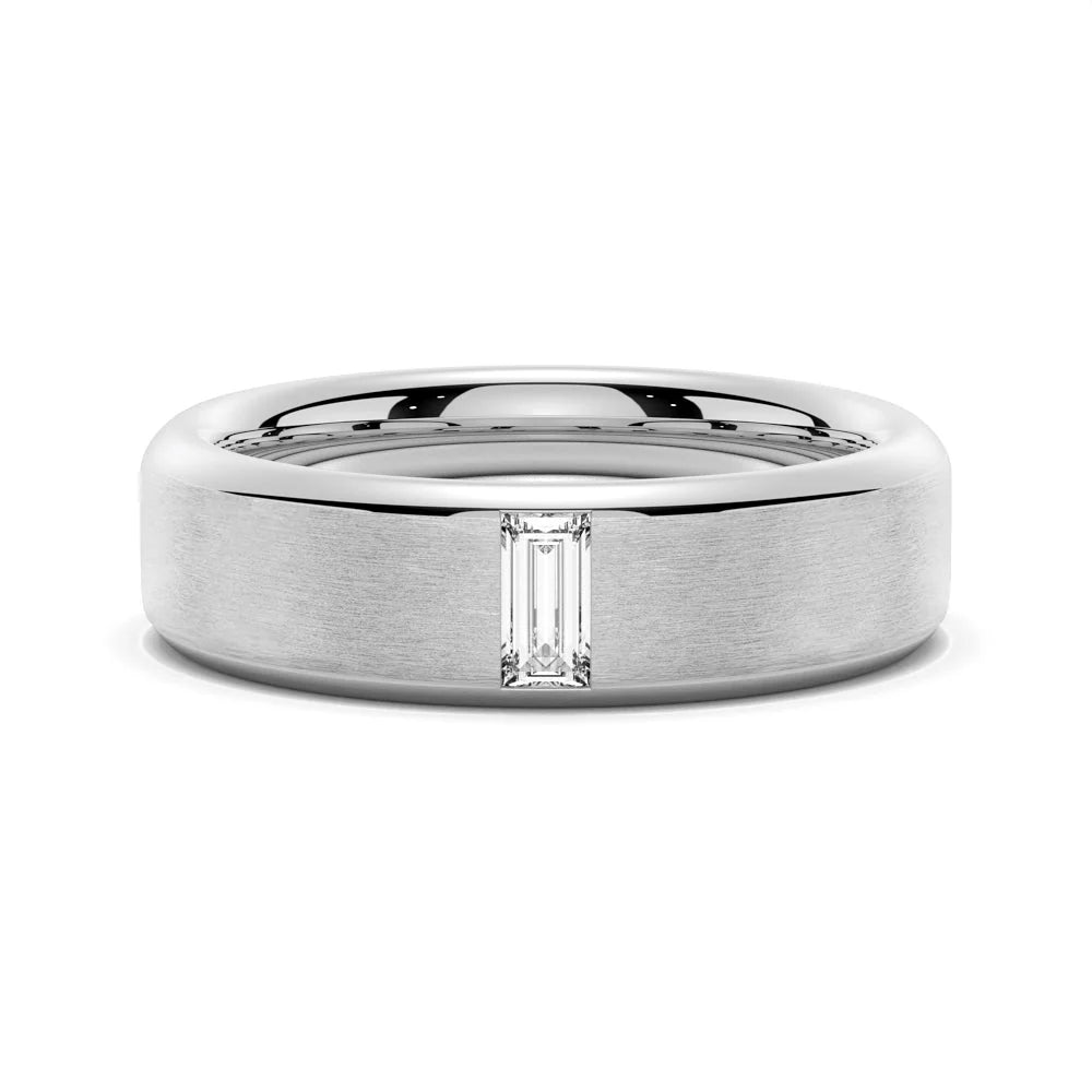 5.7mm Emerald Cut Moissanite Men’s Ring