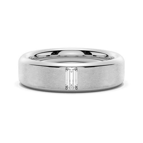 5.7mm Emerald Cut Moissanite Men’s Ring