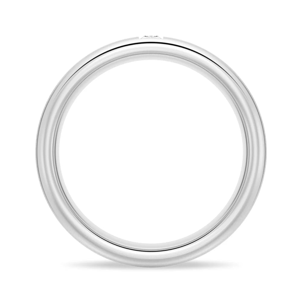 Platinum Emerald Cut Moissanite Ring