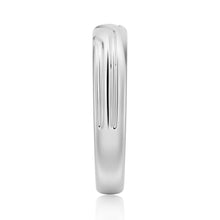 Load image into Gallery viewer, 5mm Asymmetric Moissanite Men’s Wedding Ring – Gold, Silver or Platinum Band