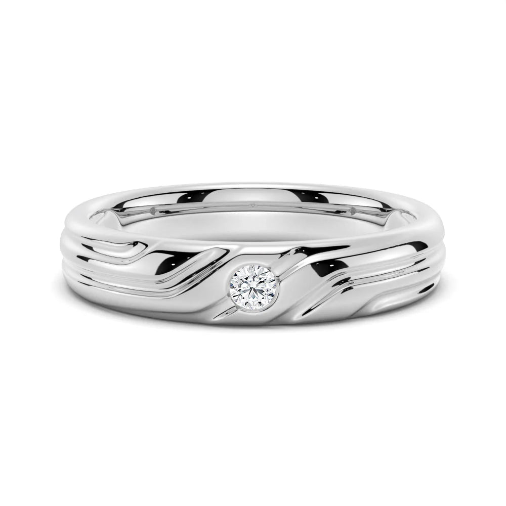 5mm Asymmetric Moissanite Men’s Wedding Ring