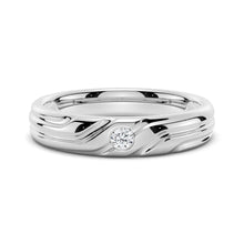 Load image into Gallery viewer, 5mm Asymmetric Moissanite Men’s Wedding Ring