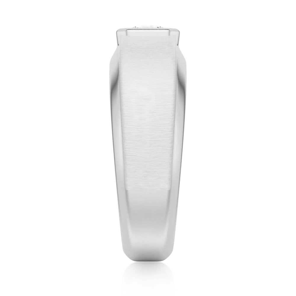 Silver Solitaire Ring for Men
